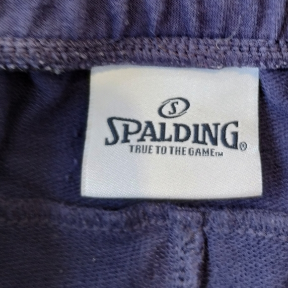 Spalding Navy Casual Drawstring Pockets Relax Fit Hipster sweatpants shorts S/P - Picture 4 of 12